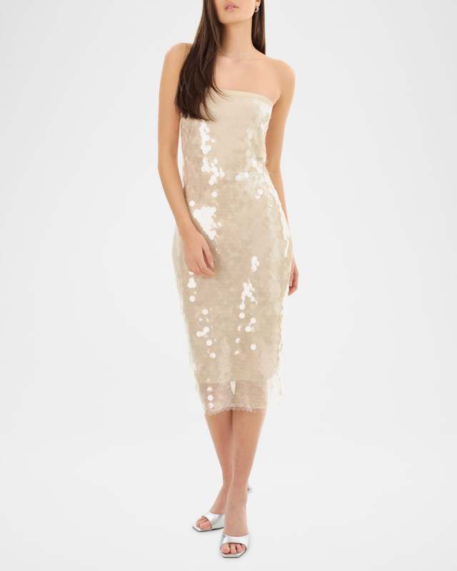 Derrica Strapless Sequined Midi Dress